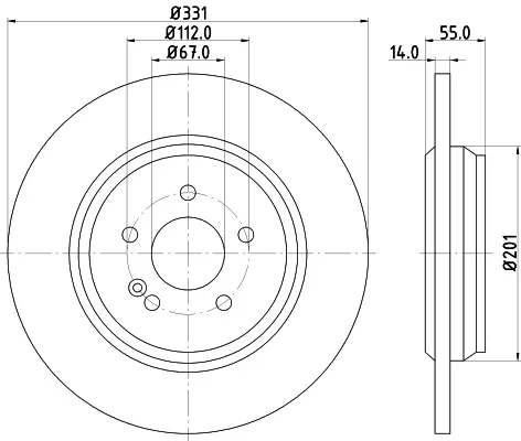 Brzdový kotouč HELLA 8DD355107-241