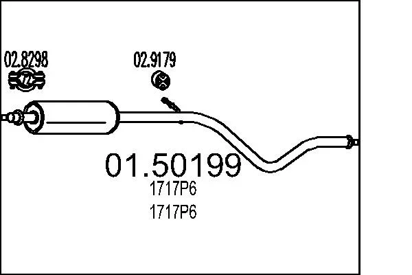 Stredni tlumic vyfuku MTS 01.50199 – OE 1717P6