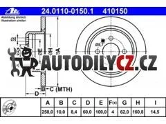 AT 410150 P/L brzdový kotouč ATE