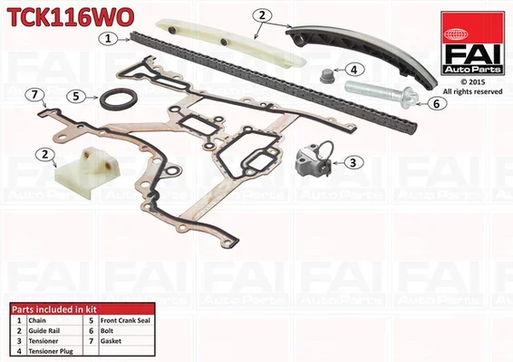 Sada rozvodového řetězu FAI AutoParts TCK116WO Sada rozvodového řetězu FAI AutoParts TCK116WO