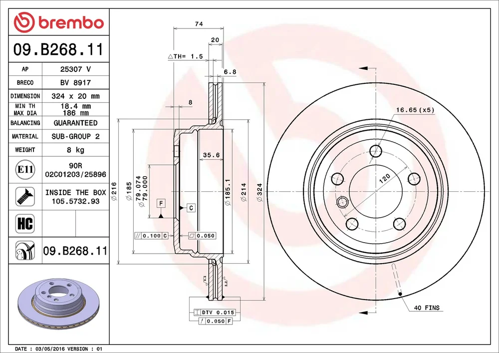 Brzdový kotouč BREMBO 09.B268.11