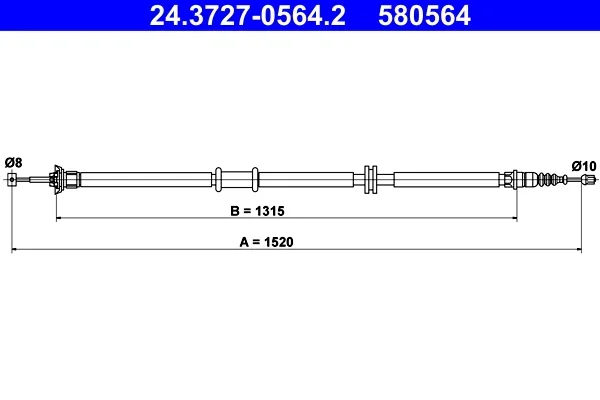 Tazne lanko, parkovaci brzda ATE 24.3727-0564.2 – OE 51787025