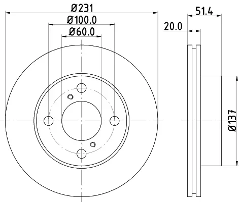 Brzdový kotouč HELLA 8DD355116-501