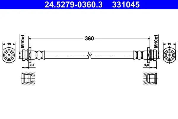Brzdová hadice ATE 24.5279-0360.3 – OE 51560-81A00