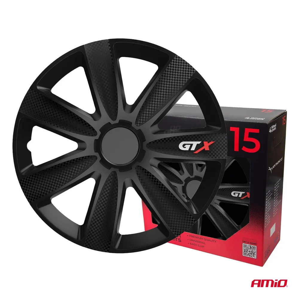 Poklice GTX 15” černý karbon sada 4ks COLOR BOX Versaco 2758 - Obrázek 3