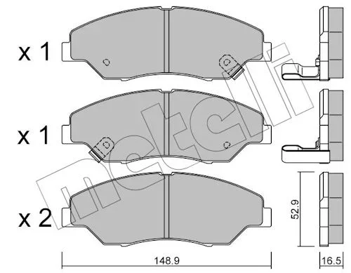 Sada brzdových destiček, kotoučová brzda METELLI 22-0376-0