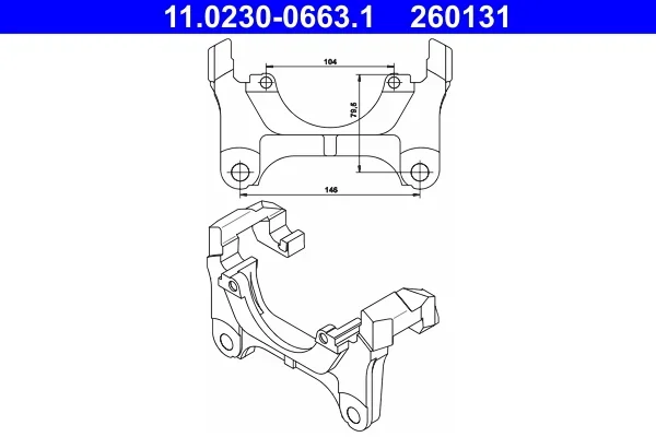 Drzak, brzdovy trmen ATE 11.0230-0663.1 – OE 1K0615125B