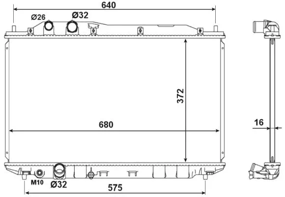 Chladič, chlazení motoru NRF 53534 – OE 19010RNAA01