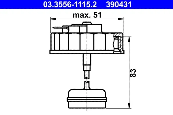 Uzaver, nadrz brzdove kapaliny ATE 03.3556-1115.2 Uzaver, nadrz brzdove kapaliny ATE 03.3556-1115.2