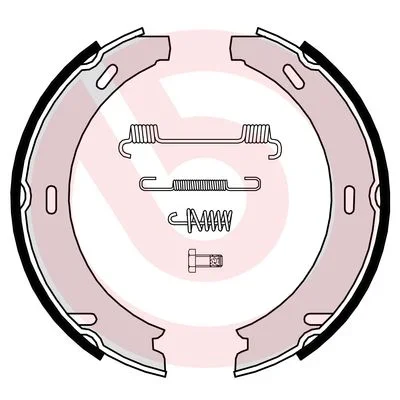 Sada brzdových čelistí, parkovací brzda BREMBO S50507 Sada brzdových čelistí, parkovací brzda BREMBO S50507