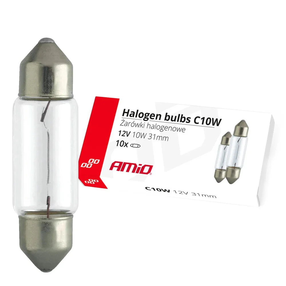 ZAROWKA 12V C10W 31MM 10SZT. AMIO 02555