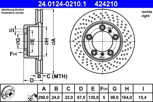 Brzdový kotouč ATE 24.0124-0210.1 – OE 98735140201