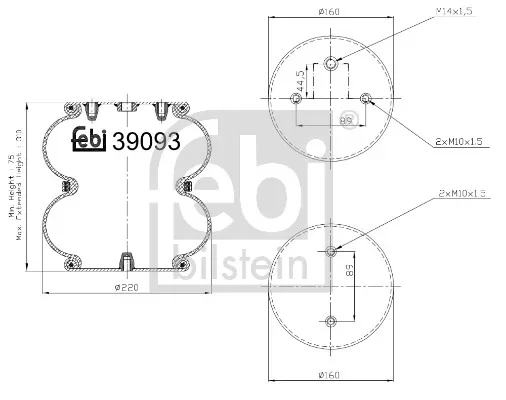 Mech, pneumaticke odpruzeni FEBI BILSTEIN 39093 Mech, pneumaticke odpruzeni FEBI BILSTEIN 39093