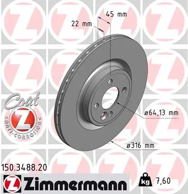 Brzdový kotouč ZIMMERMANN 150.3488.20