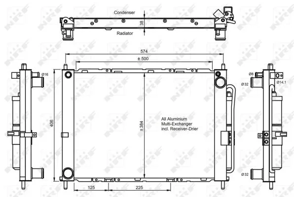 Kondenzátor, klimatizace NRF 350068 – OE 21400AX301