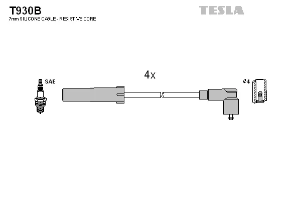 Sada kabelů pro zapalování TESLA T930B
