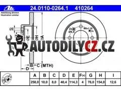 AT 410264 P/L brzdový kotouč ATE