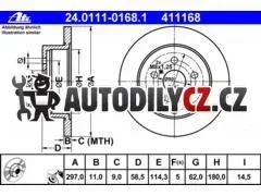 AT 411168 P/L brzdový kotouč ATE