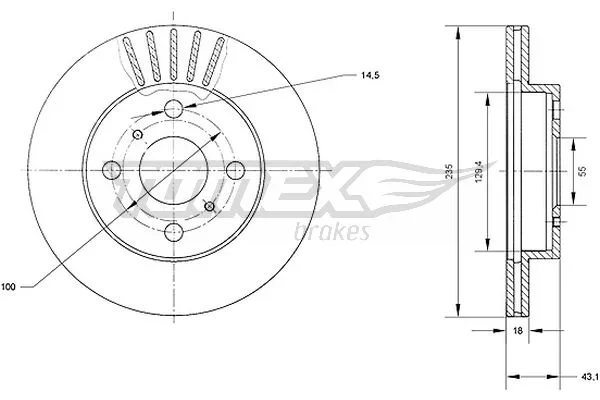 Brzdový kotouč Tomex Brakes TX70-97