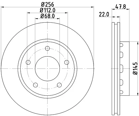 Brzdový kotouč HELLA 8DD355128-901