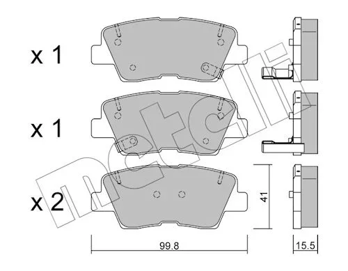 Sada brzdových destiček, kotoučová brzda METELLI 22-0886-0