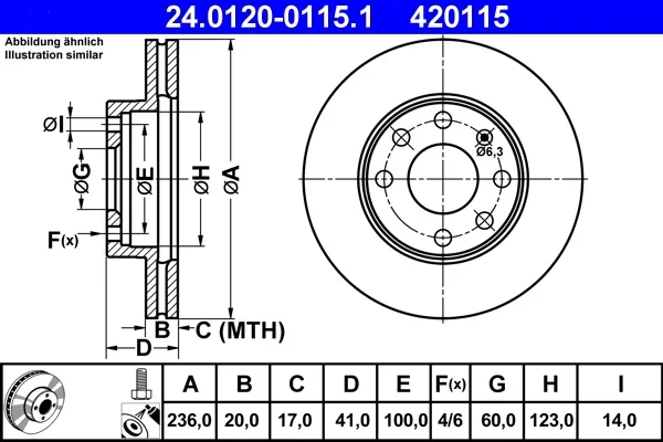 Brzdový kotouč ATE 24.0120-0115.1