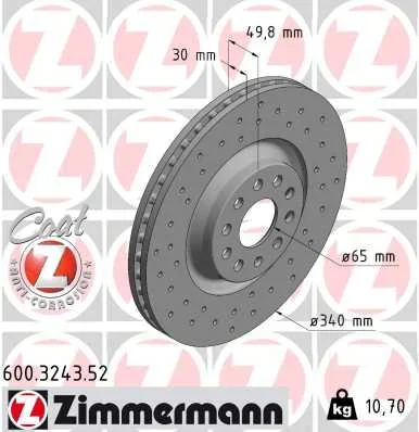 Brzdový kotouč ZIMMERMANN 600.3243.52