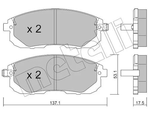 Sada brzdových destiček, kotoučová brzda METELLI 22-0876-1