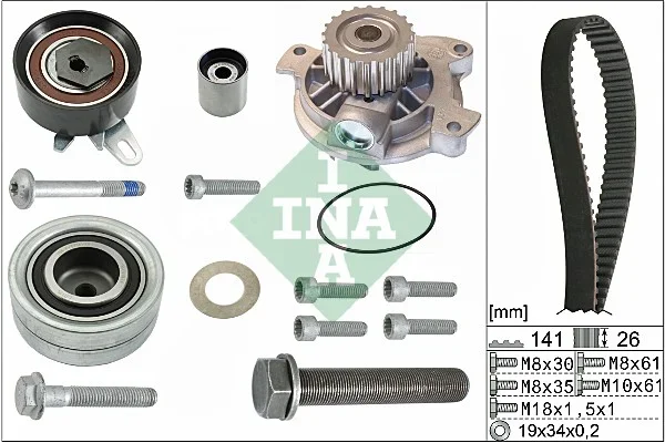 Vodni pumpa + sada ozubeneho remene Schaeffler INA 530048230