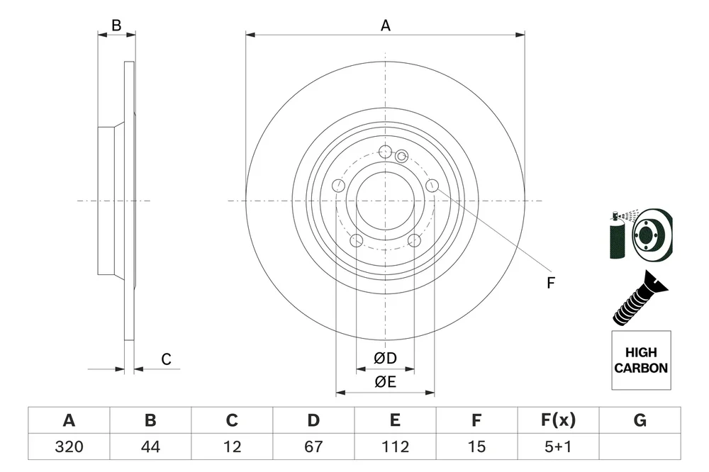 Brzdový kotouč BOSCH 0986479F13