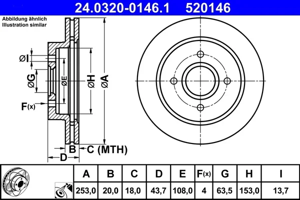 Brzdový kotouč ATE 24.0320-0146.1